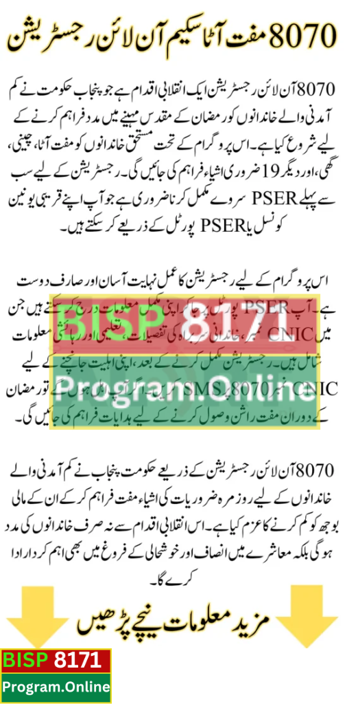 8070 Online Registration For Ramazan Rashan Program 2025